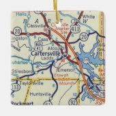 カルターズビルGAヴィンテージの地図 セラミックオーナメント (正面)