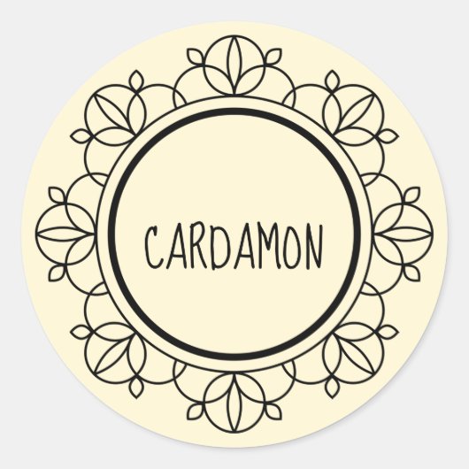 カルダモンのスパイスラベル ラウンドシール (正面)