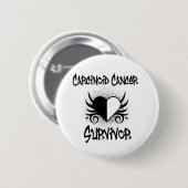 カルチノイドがんを克服したハート入れ 缶バッジ (正面&裏面)