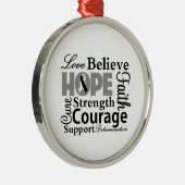 カルチノイドがん希望のコラージュ メタルオーナメント (右)