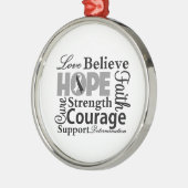 カルチノイドがん希望のコラージュ メタルオーナメント (左)