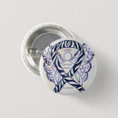 カルチノイドがん認識度リボンエンジェルカスタムピン 缶バッジ (正面&裏面)