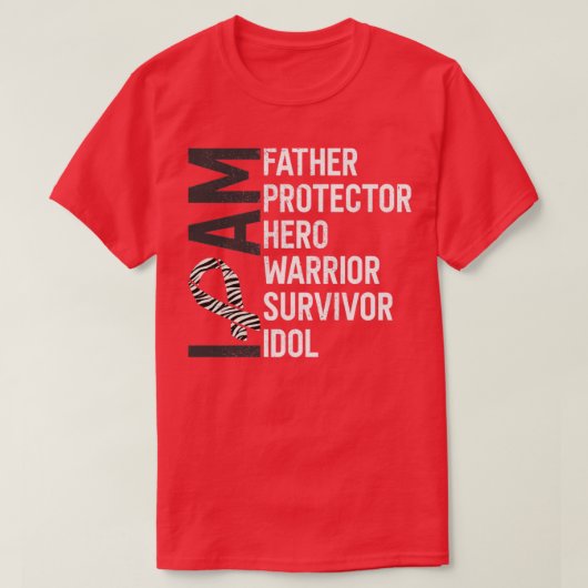 カルチノイドがん認識度I am Father Hero Warrio Tシャツ (デザイン正面)