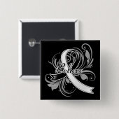 カルチノイド信じが繁栄したリボン 缶バッジ (正面&裏面)