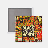 カルチャーカラフルブラック歴史月磁石 マグネット (正面/裏面)