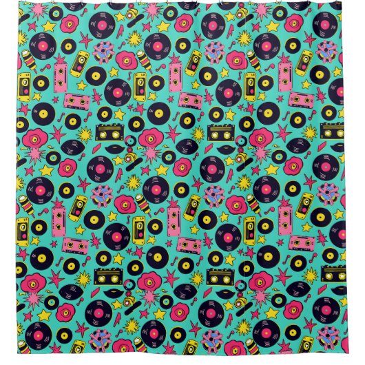 カルチャーポップ・アートのシャワーカーテンはっきりした- &トレンディー シャワーカーテン (正面)