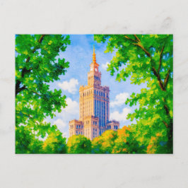 カルチャーワルシャワ宮殿 – フォリアを使用した油絵 シーズンポストカード