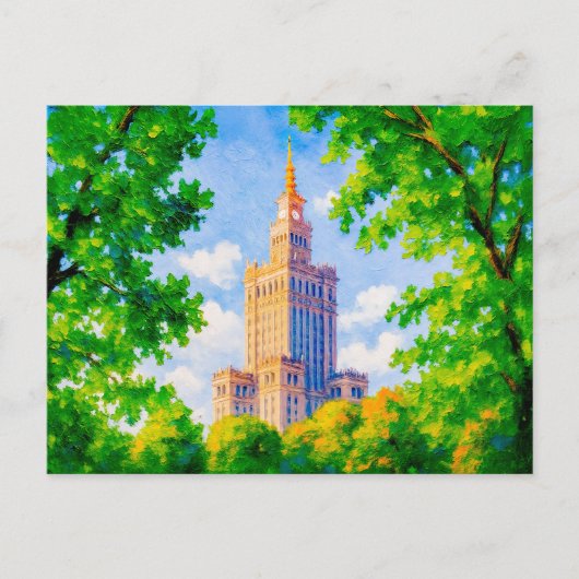 カルチャーワルシャワ宮殿 – フォリアを使用した油絵 シーズンポストカード (正面)