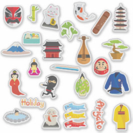 カルチャー日本のアイコンのステッカーシート シール
