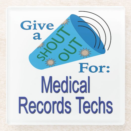 カルテの技術に向けて大声で叫ぶ ガラスコースター (正面)