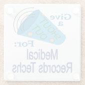 カルテの技術に向けて大声で叫ぶ ガラスコースター (裏面)