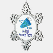 カルテの技術に向けて大声で叫ぶ スノーフレークピューターオーナメント (右)