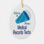 カルテの技術に向けて大声で叫ぶ セラミックオーナメント (右)