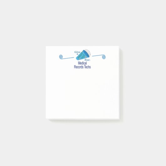 カルテの技術に向けて大声で叫ぶ ポストイット (正面)