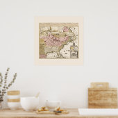 カルテケベックヌーベルフランスアメリケパールフランセ ポスター (キッチン)