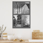 カルテットブラック&ホワイト自然ポスター ポスター (キッチン)