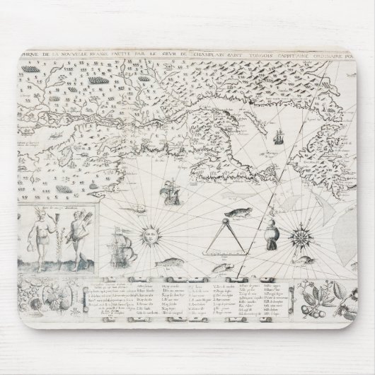 カルテフランサワーズカナダ（ケベック州） par Champlain 1612 マウスパッド (正面)