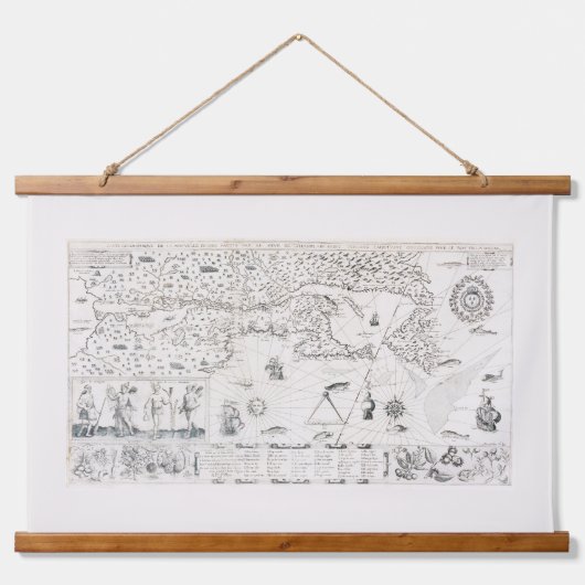 カルテフランサワーズカナダ（ケベック州） par Champlain 1612 吊り下げ型タペストリー (正面)