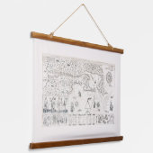 カルテフランサワーズカナダ（ケベック州） par Champlain 1612 吊り下げ型タペストリー (傾斜あり)