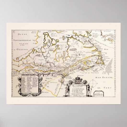 カルテフランセアカナダ(ケベック)パルチャンププレーン1677 ポスター (正面)