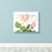カルテポストアルピンクローズフランスのスクリプトヴィンテージ キャンバスプリント (インサイチュ (ウッドフロア))