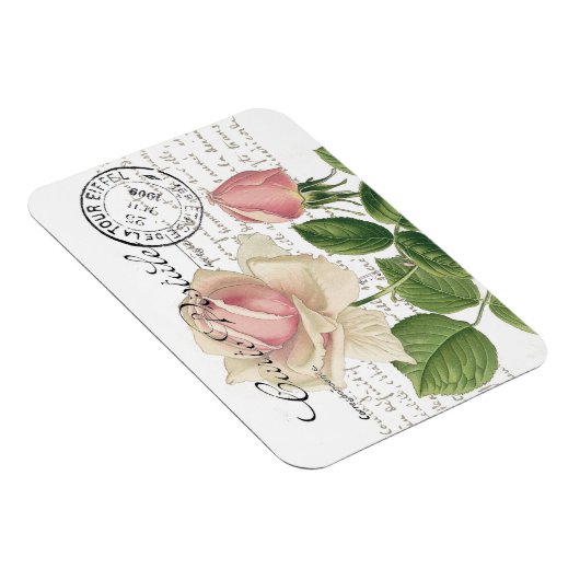 カルテポストアルピンクローズフランスのスクリプトヴィンテージ マグネット (右側)