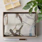 カルテポストアーレバードセット3の4つのヨーロッパロビンス文字 薄葉紙 (ギフト)