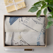 カルテポストアーレブルーバード《鳥》アメリカゴガラフランスの消印 薄葉紙 (ギフト)