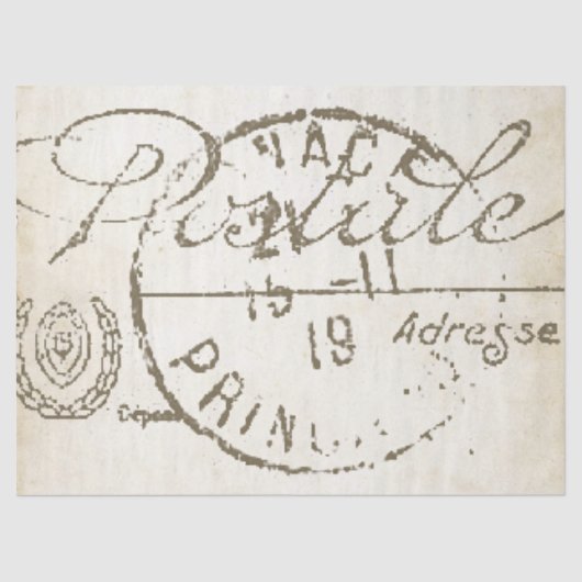 カルテポストエールのデコペフランスのヴィンテージのポストマーク 薄葉紙 (正面)