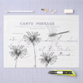 カルテポストエールフランスのフラワードラゴンフライ 薄葉紙 (クラフト)