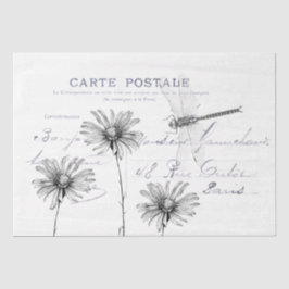カルテポストエールフランスのフラワードラゴンフライ 薄葉紙