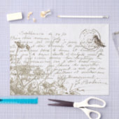 カルテポストエールフランスのワイルドフラワーバードヴィンテージ 薄葉紙 (クラフト)