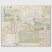 カルテポストマーク鳥ヴィンテージ包装紙 ラッピングペーパー (フラット)