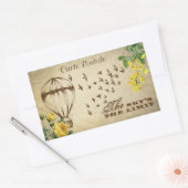 カルテポストヴィンテージ熱気球スクラップブック 長方形シール (封筒)