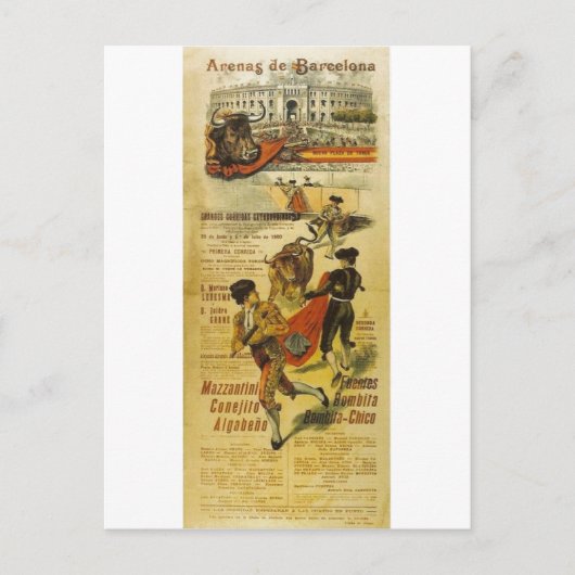 カルテルトロスバルセロナブルファイティングマタドール ポストカード (正面)