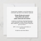 カルテ鮮やかルお祝いディアデロスムエルトス 招待状 (裏面)