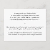 カルテ・ド・コーチング：環境 – vs – ヴォロンテ ポストカード (裏面)