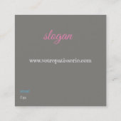 カルテ·ド·ヴィサイト·プール·デ·パティシリーズ スクエア名刺 (裏面)