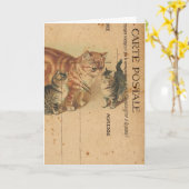 カルテ·ポスタール·キャッツ·デジタル·アート·誕生日 カード (黄色い花)