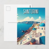 カルデラビューサントリーニギリシャCyclades旅行 ポストカード (正面/裏面)