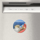 カルデラ，オイア，サントリーニ，ギリシャ マグネット (インサイチュ (食洗機))