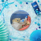 カルデラ、Oia、Santorini、ギリシャ ペーパープレート (パーティー)