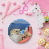 カルデラ、Oia、Santorini、ギリシャ ペーパープレート (パーティー)