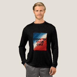 カルトより国を – 愛国的なペイントストリーク トライブレンドＴシャツ