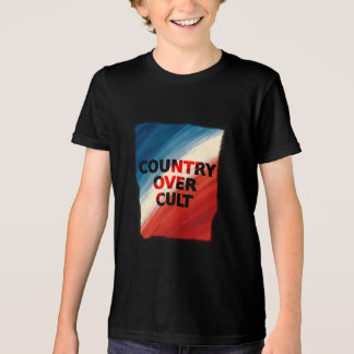 カルトより国 – 愛国的なペイントストリーク トライブレンドＴシャツ