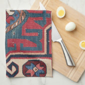 カルトゥーシェスターII 19世紀カラフル赤ブルー キッチンタオル (四つ折り)