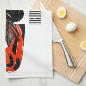 カルトレーシングカートゥーンイラストレーション キッチンタオル (四つ折り)