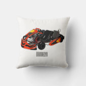 カルトレーシングカートゥーンイラストレーション クッション (裏面)