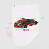 カルトレーシングカートゥーンイラストレーション ゴルフタオル (インサイチュ)