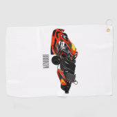 カルトレーシングカートゥーンイラストレーション ゴルフタオル (横)